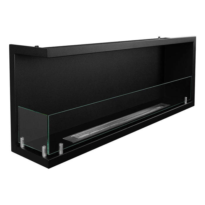 Camino a Bioetanolo da Incasso ad angolo 120x22,4x45 cm Sutri 120 SX Nero