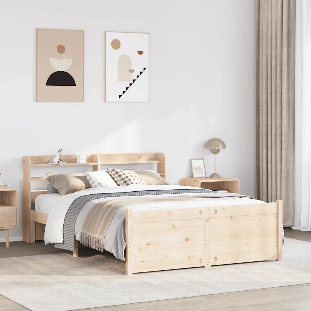 Giroletto con Testiera 140x200 cm in Legno Massello di Pino 3306762