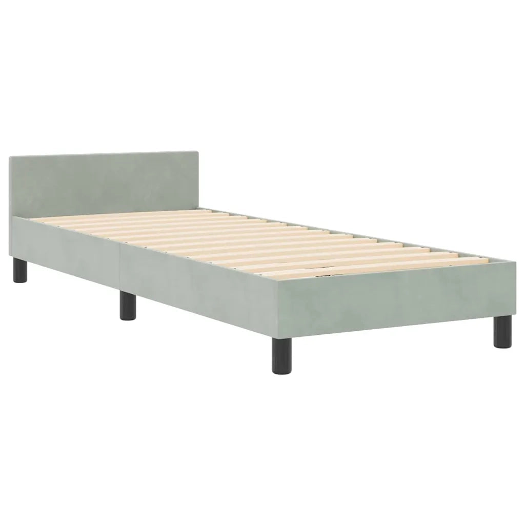 Letto a molle con testiera Grigio chiaro 80 x 200 cm Velluto 3344969