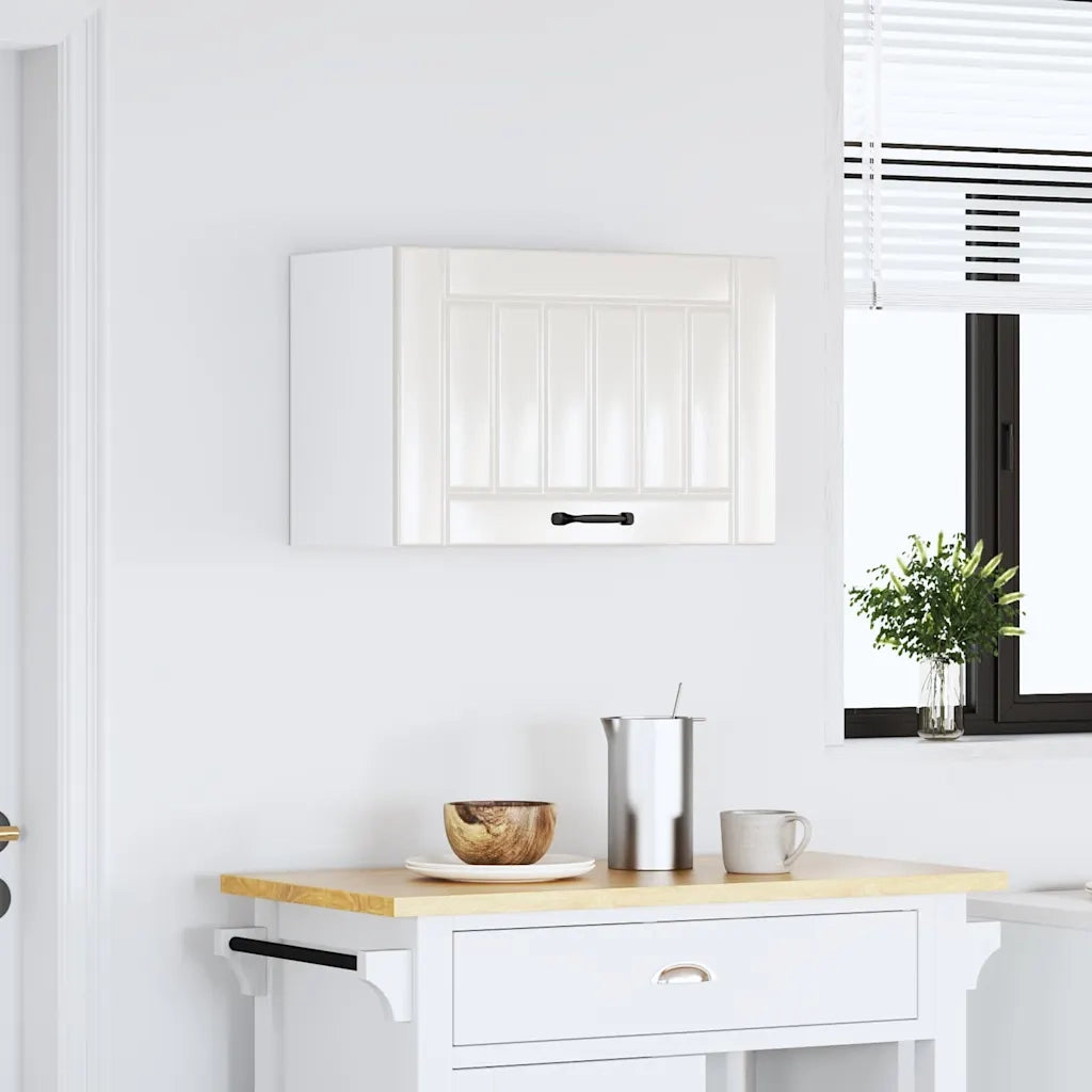 Pensile da Cucina-Mobile Cucina da Parete Lucca Bianco Lucido in Legno Multistrato 862194