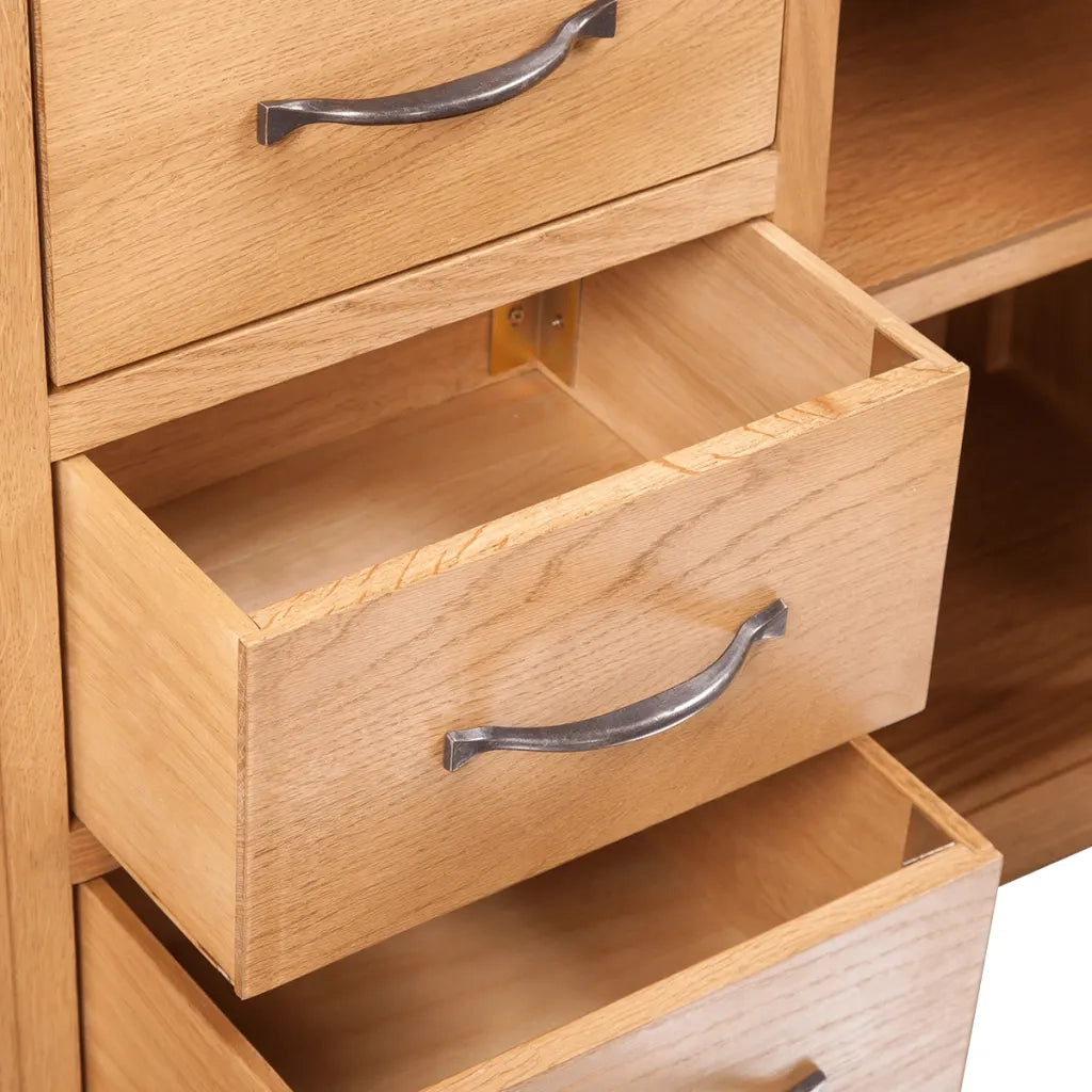 Credenza con 3 Cassetti 110x33,5x70 cm in Massello di Rovere 241677