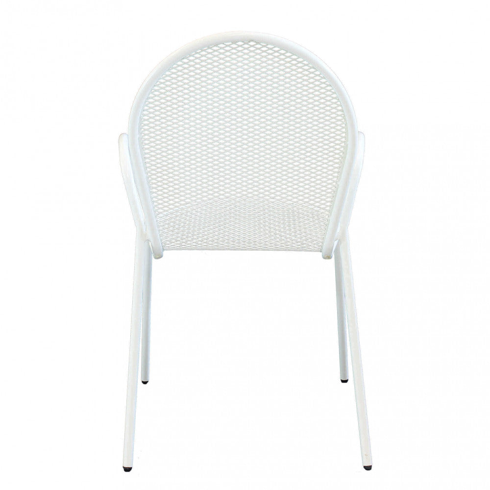 Sedia da Giardino Sheffield Impilabile 54x61x90 h cm in Acciaio Bianco