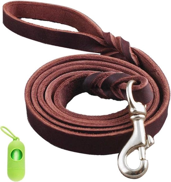 Cinturone in pelle intrecciata per cani grandi, medi e piccoli - 12 m / 16 m / 21 m - impermeabile - addestramento comportamentale - avventura all'aperto - campeggio - escursioni