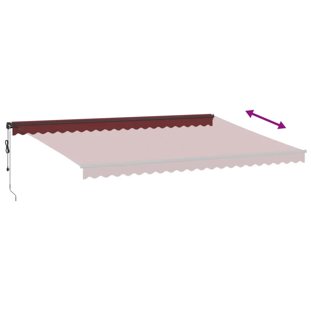 vidaXL Tenda da Sole Retrattile Automatica con LED Bordò 500x350 cm