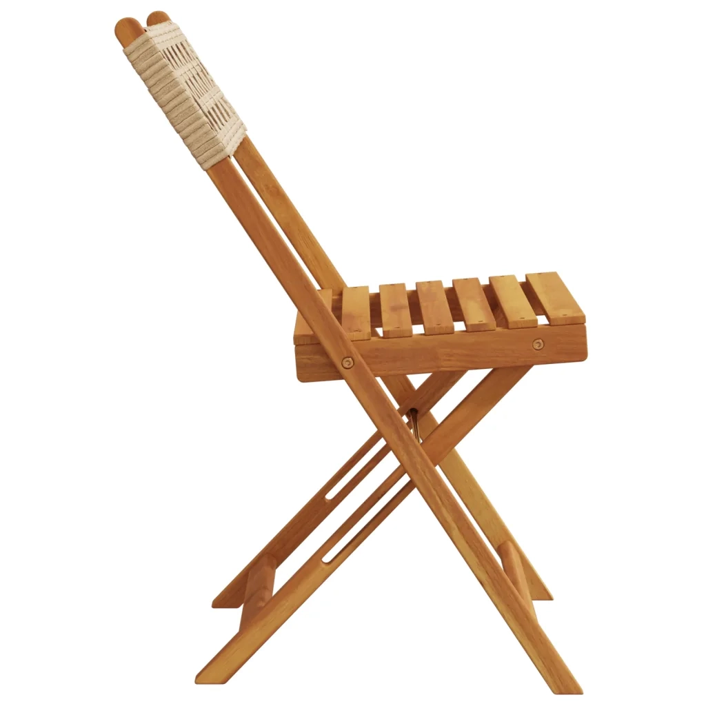 Sedie da Bistr¨° 2 pz | Sedie da Esterno Beige Legno Massello Acacia e Polyrattan