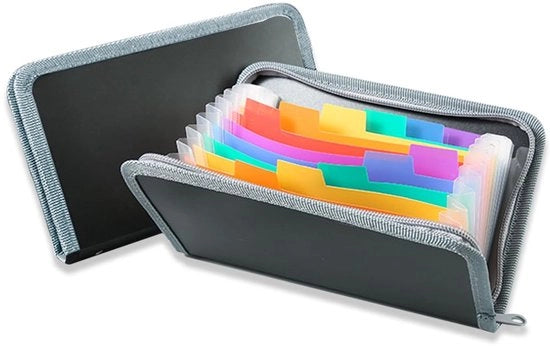 Organizzatore di coupon e bonifico, 2-pack con 13 contenitori, organizzatore di documenti con chiusura a righello per coupon, bonifico, contanti, fatture e biglietti.