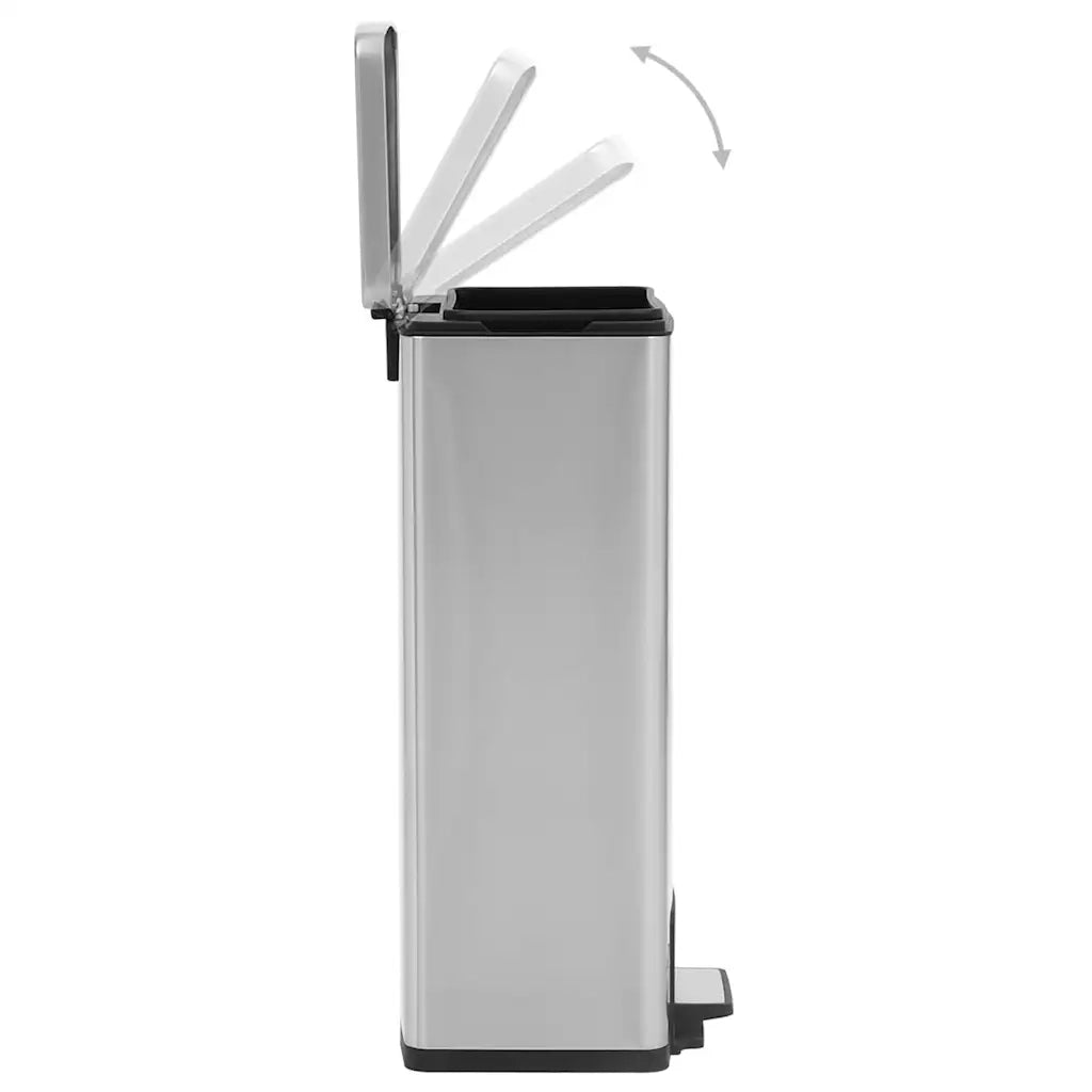 Pattumiera a Pedale Anti-Impronte 30 L Argento in Acciaio Inox 149571