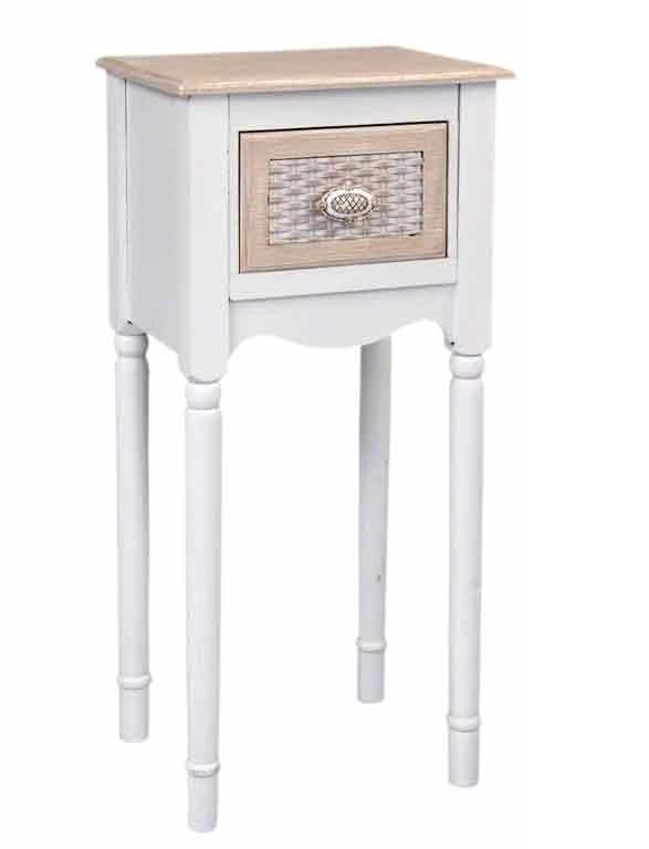 CHARM COMODINO CON RIPIANO E CASSETTO 33 X 27 X 73 CM BICOLOR