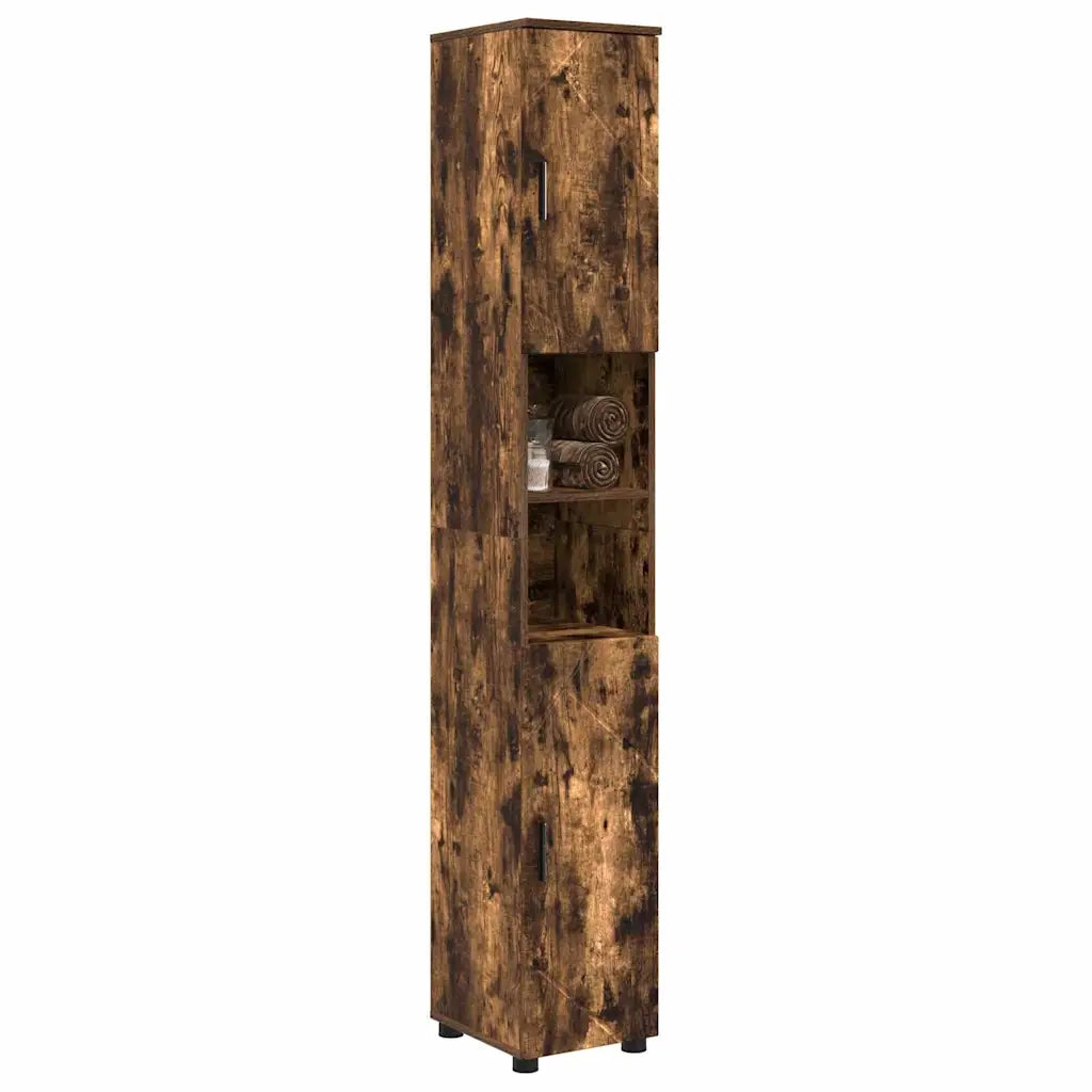 Mobile da Bagno con archiviazione Rovere fumé 30 x 35 x 192 cm