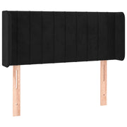 Testiera | Testata ad Orecchio Nera 93x16x78/88 cm in Velluto