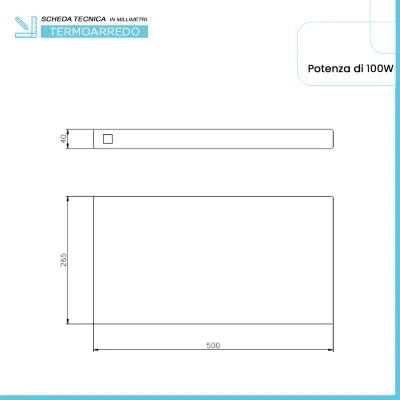 Scaldasalviette elettrico H-Pad 50 cm bianco lucido 100W in ceramica