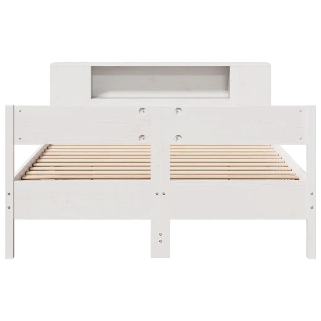 Letto Libreria senza Materasso Bianco 120x190 cm Legno di Pino