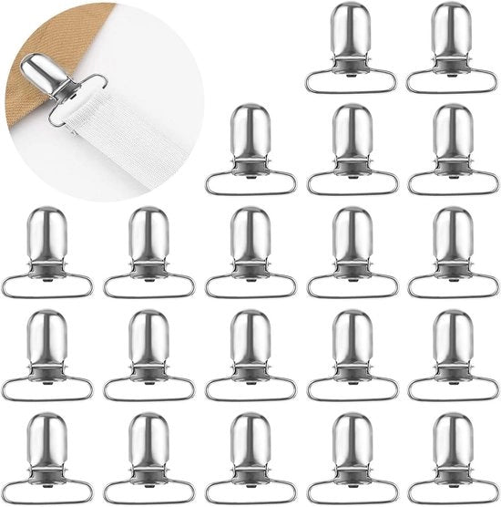 20 pezzi di clip per catenina in metallo - Clip per catenina - Clip per serrature di verniciatura - Clip per serrature - Clip per copertoni - Argento 36 x 15 mm