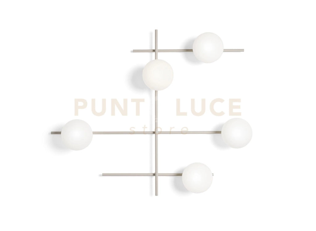 MIKADO LAMPADA DA PARETE O SOFFITTO 5 LUCI CIPRIA E BIANCO OPACO ATTACCO G9