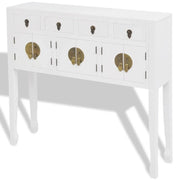 Buffet credenza mobiletto consolle mobile contenitore in stile cinese legno massello bianco 4402004