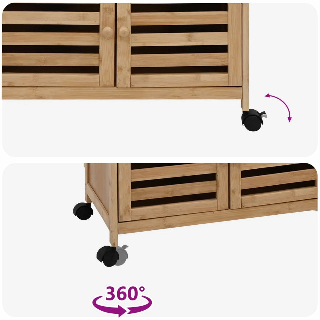 Carrello da Cucina con Ruote Naturale 59,5 x 36 x 82 cm Bambù 42028295
