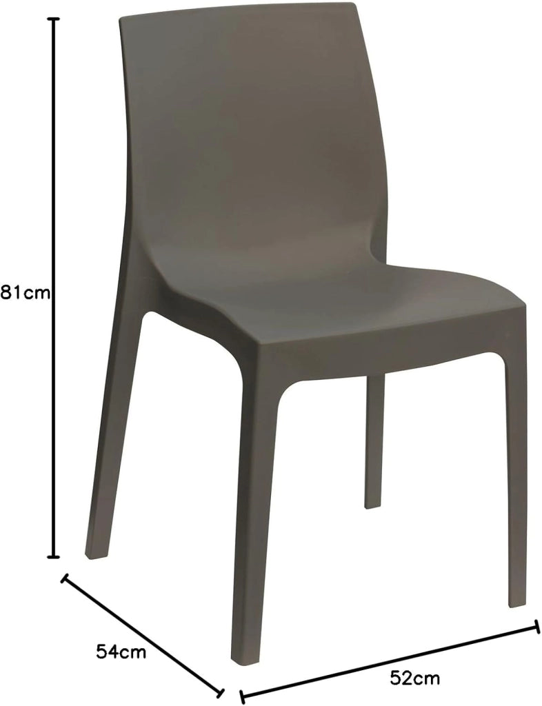 Green Boheme Roma Greenpol - Sedia impilabile, 54 x 52 x 81 cm, colore: Antracite
