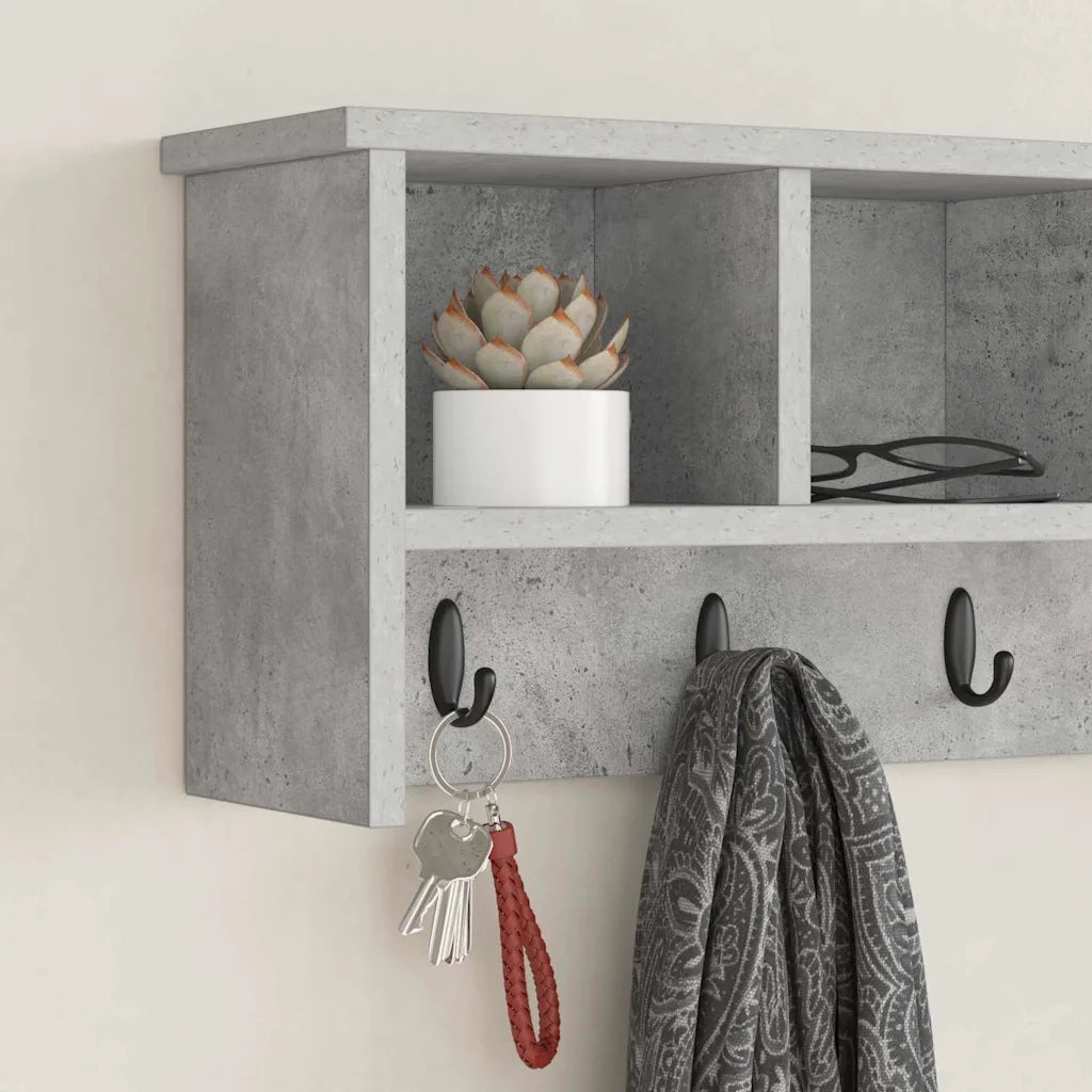 Appendiabiti a muro Grigio cemento 75 x 16 x 26 cm CFW2071886