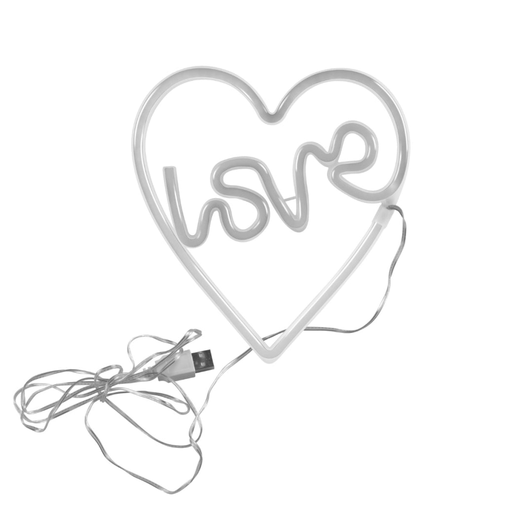 Applique neon cuore Love LED 3W USB/3xAA Polux bambini