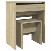 Toeletta | Tavolo da Trucco e Sgabello Rovere Sonoma 60x40x113,5 cm