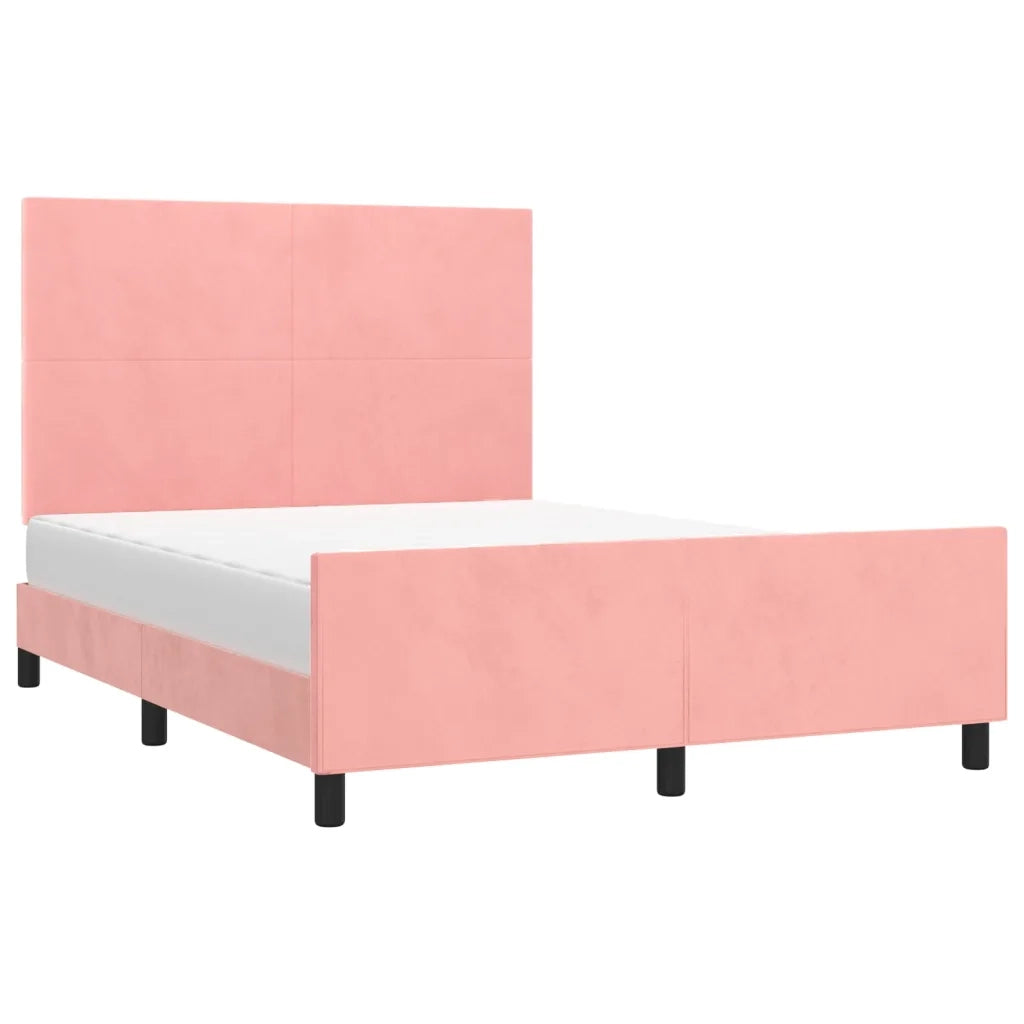 Giroletto con Testiera Rosa 140x200 cm in Velluto 3125640