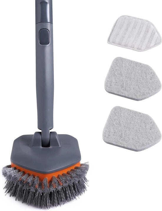 Spazzola da bagno con maniglia telescopica per specchio bagno e vasca da bagno 142 cm