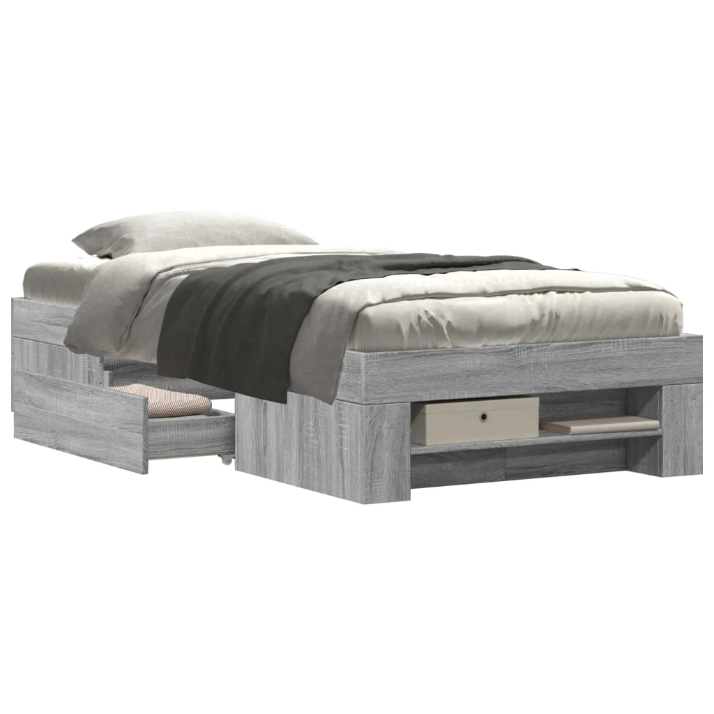 Telaio del letto con storage Sonoma grigio 80 x 200 cm 3429689