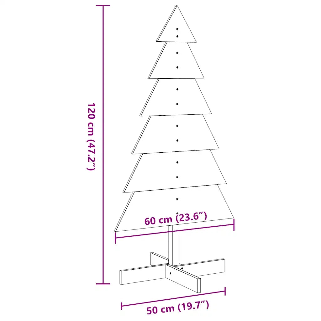 Albero di Natale | Decorazioni natalizie Decorativo Bianco 120cm Legno Massello di Pino
