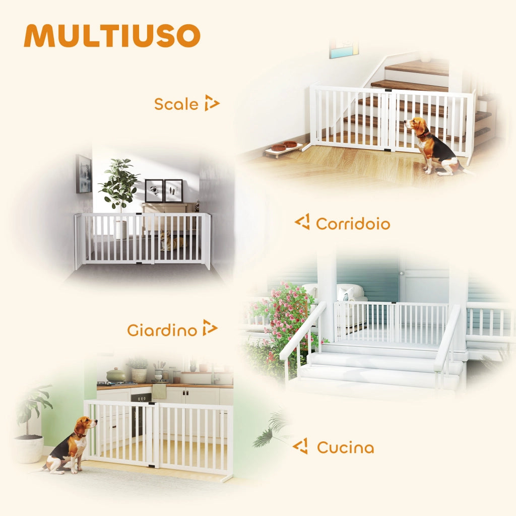 Appendiabiti per Cani Autoportante in Legno ¨C zephmum ¨C 102-183x57x70 cm, Bianco