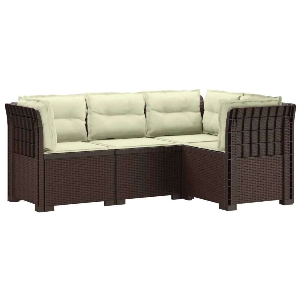 Divano da Giardino 4 Posti con Cuscini Aspetto Rattan PP 3443982