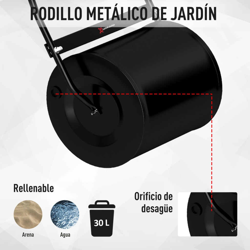 Rullo per Prato Giardino ¨C zephmum ¨C Acciaio 30L ¦µ32x40cm