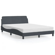 Letto matrimoniale | Letto per adulti | Giroletto Dover Grigio Scuro 120x200 cm Velluto