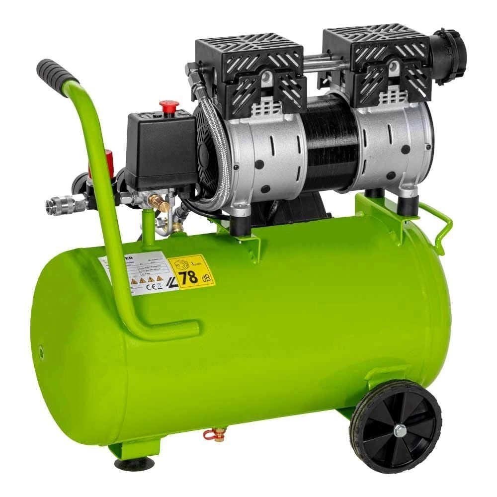 Zipper ZI-COM24SI Compressore d'Aria 24 L 750 W 8 bar colore Nero Verde chiaro