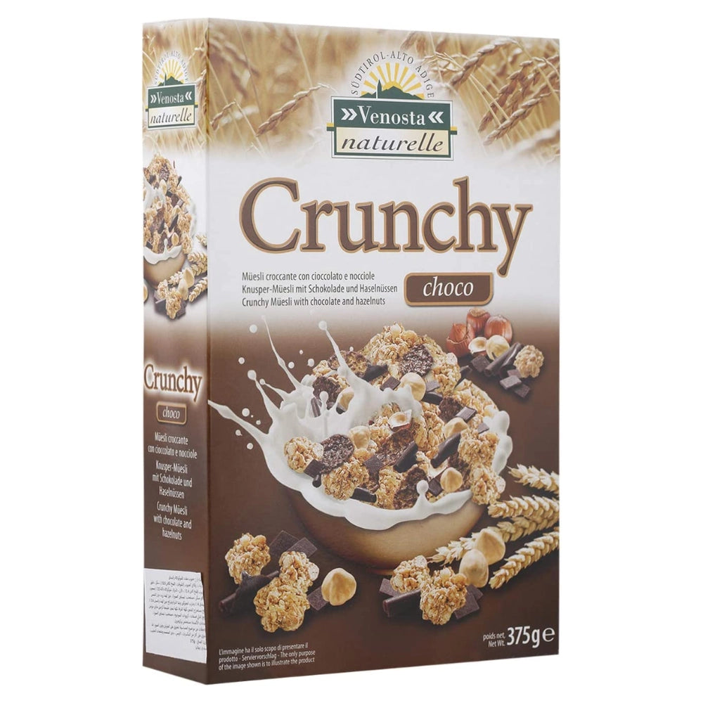 Venosta naturelle crunchy choco con cioccolato e nocciole 3 pezzi da 375 grammi