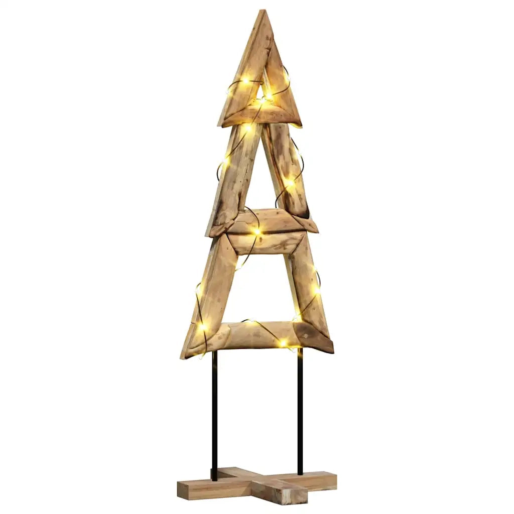 Albero di Natale | Decorazioni natalizie Marrone 120 cm Legno massello di teak