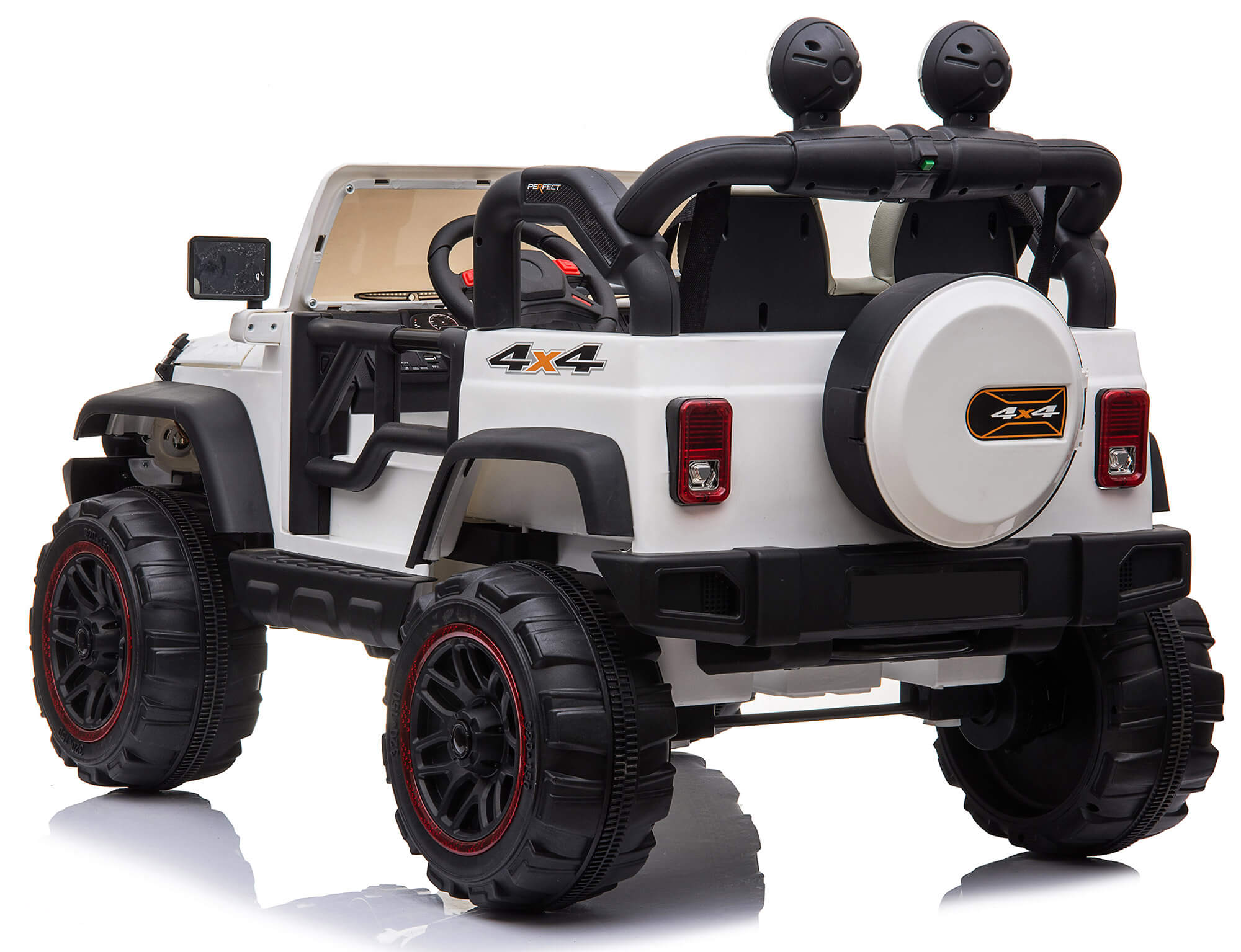 Macchina Elettrica per Bambini 2 Posti Maxi Fuoristrada 12V Happy Kids Bianca