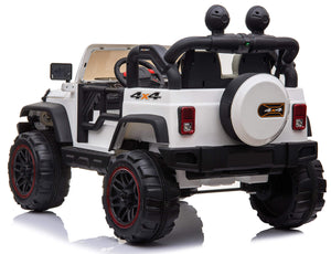 Macchina Elettrica per Bambini 2 Posti Maxi Fuoristrada 12V Happy Kids Bianca