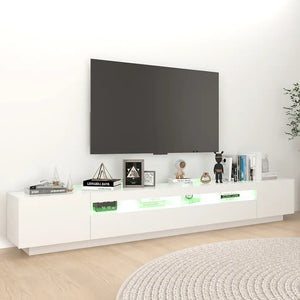 Mobile Porta TV con Luci LED Bianco 260x35x40 cm 3081915