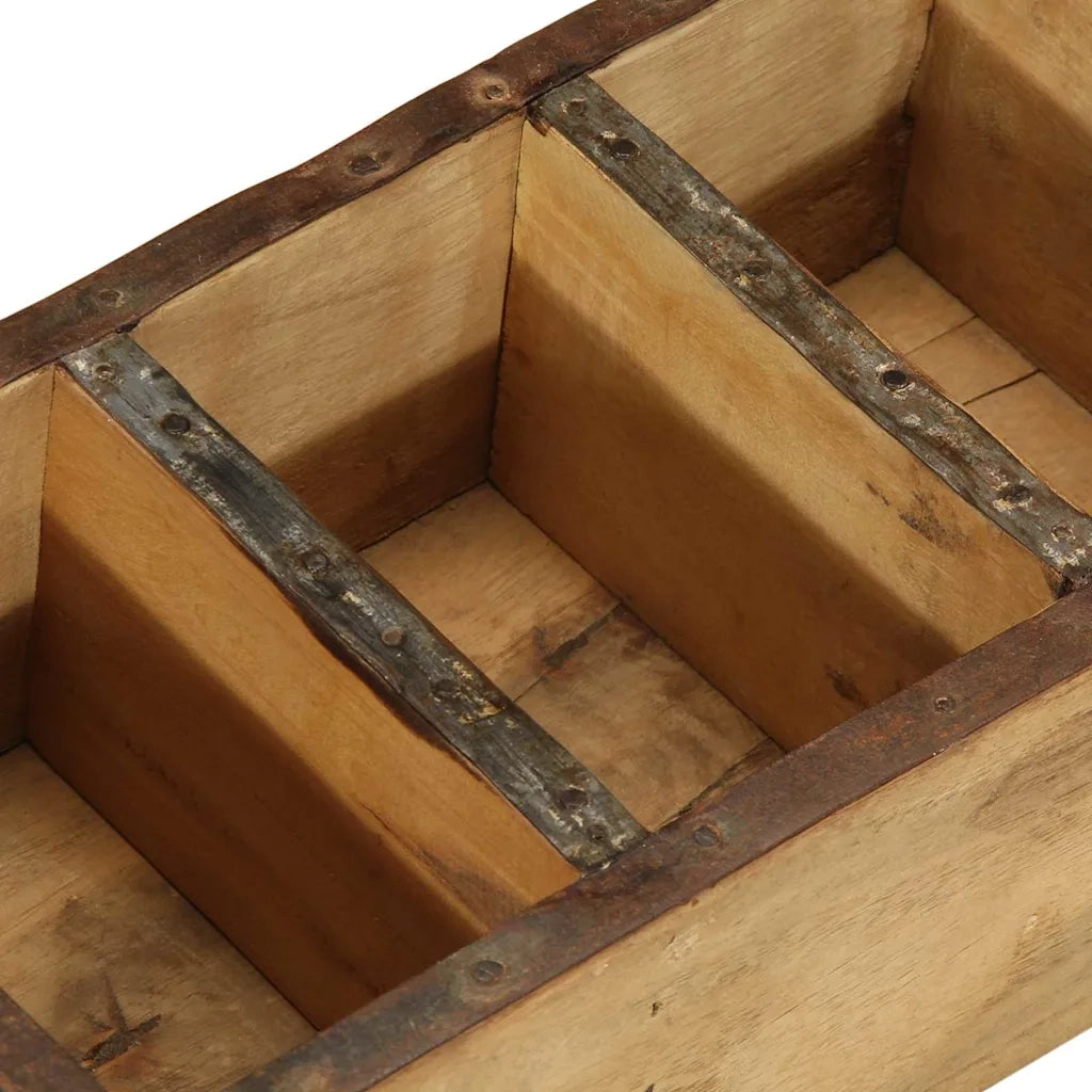 Vassoio 4 pcs Marrone 30 x 14 x 9 cm Legno Recuperato Massello 4019613