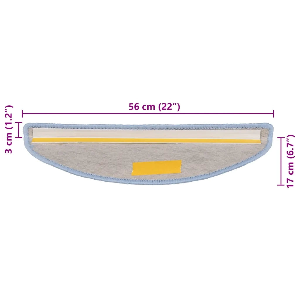 Tappeti Autoadesivi per Scale Aspetto Sisal 30 pz | Gradini per Scale 56x17x3 cm Blu