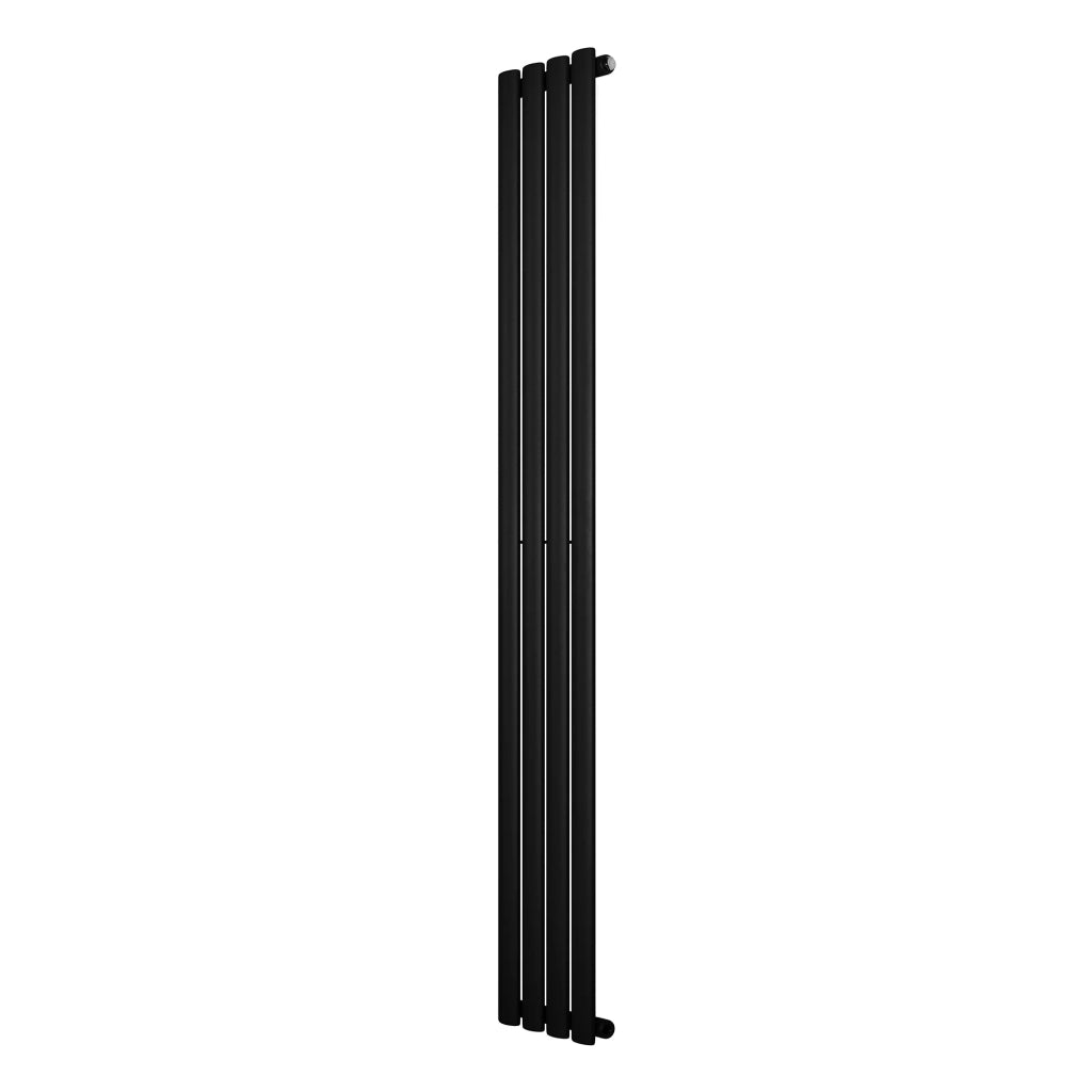 Radiatore Verticale Design Ovale Colonna Singola Nero 1800x240 mm
