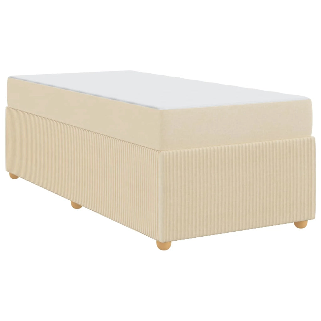 Struttura del letto con materasso Crema 90 x 190 cm Tessuto