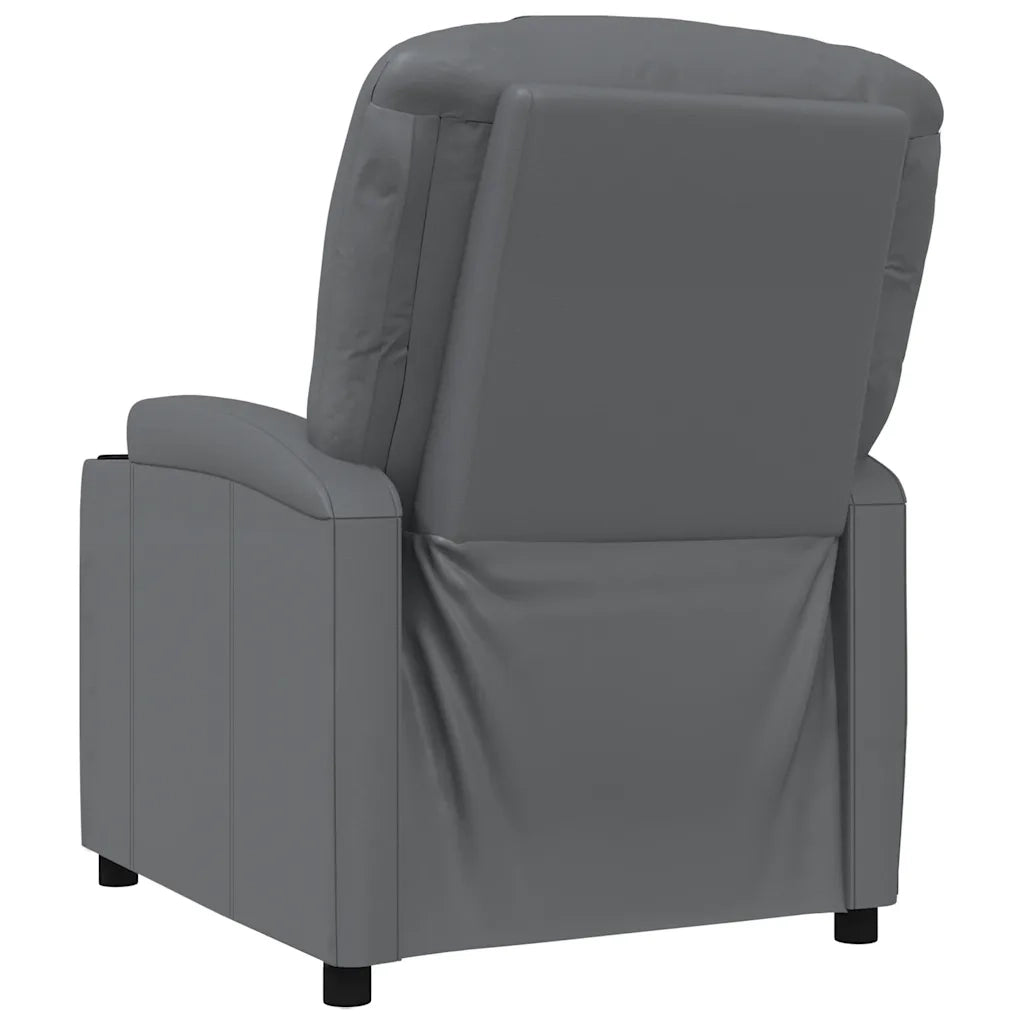 Poltrona Reclinabile Grigio in Similpelle