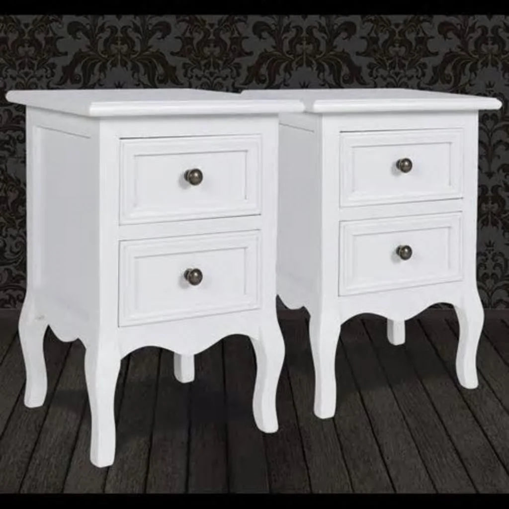 Comodino comodino cassettiera mobili per camera da letto 2 pezzi con 2 cassetti MDF bianco 1402190