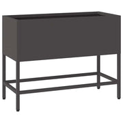 Fioriera rialzata moderna per giardino 60 x 26 x 45 cm stile di tendenza acciaio nero 02_0052095