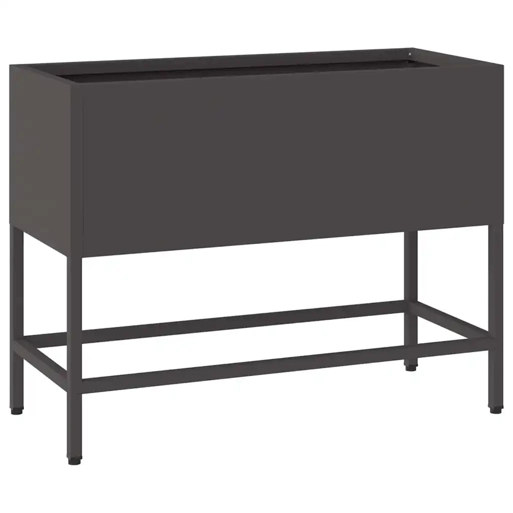 Fioriera rialzata moderna per giardino 60 x 26 x 45 cm stile di tendenza acciaio nero 02_0052095