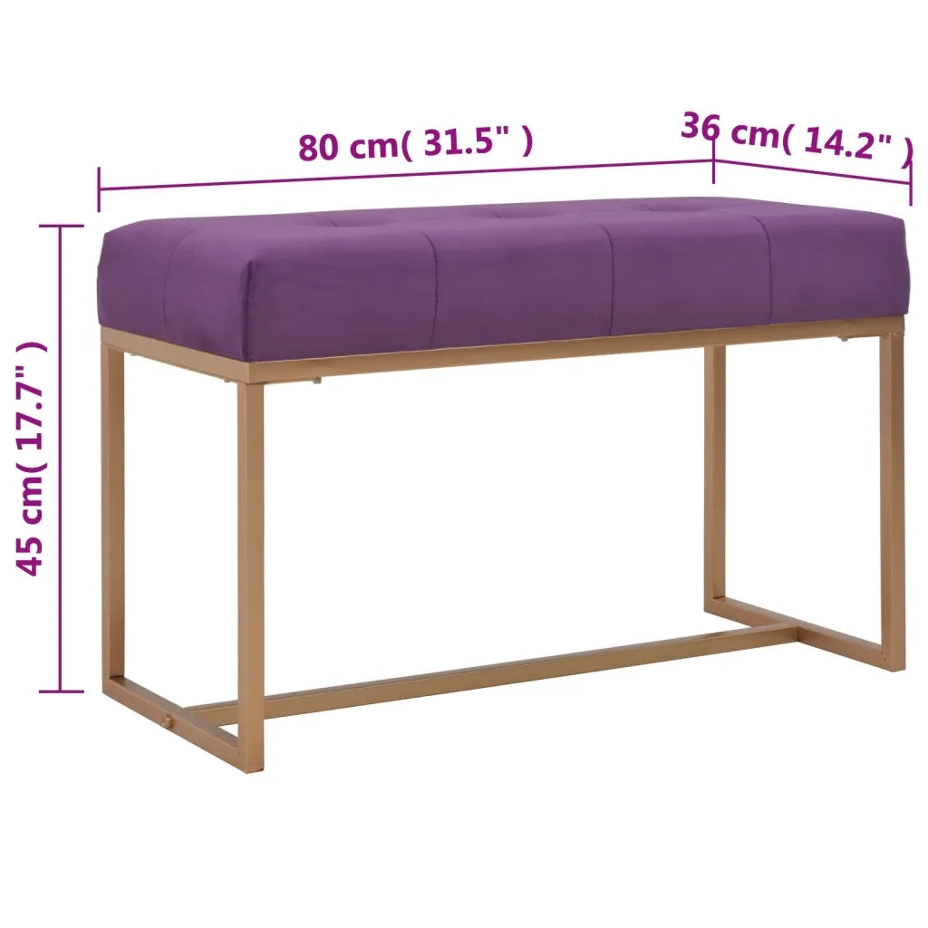 Panca 80 cm in Velluto Viola 247557