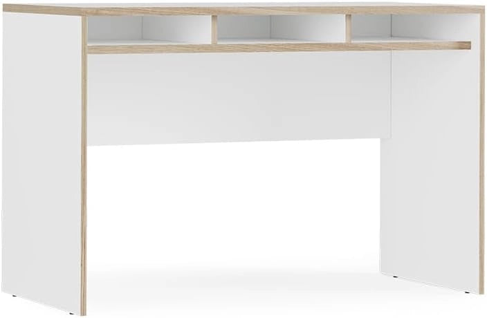Scrivania con ripiani Tetrix, Antracite, 112 x 55 cm con 3 scomparti, adatto come postazione di lavoro per smart working e studio