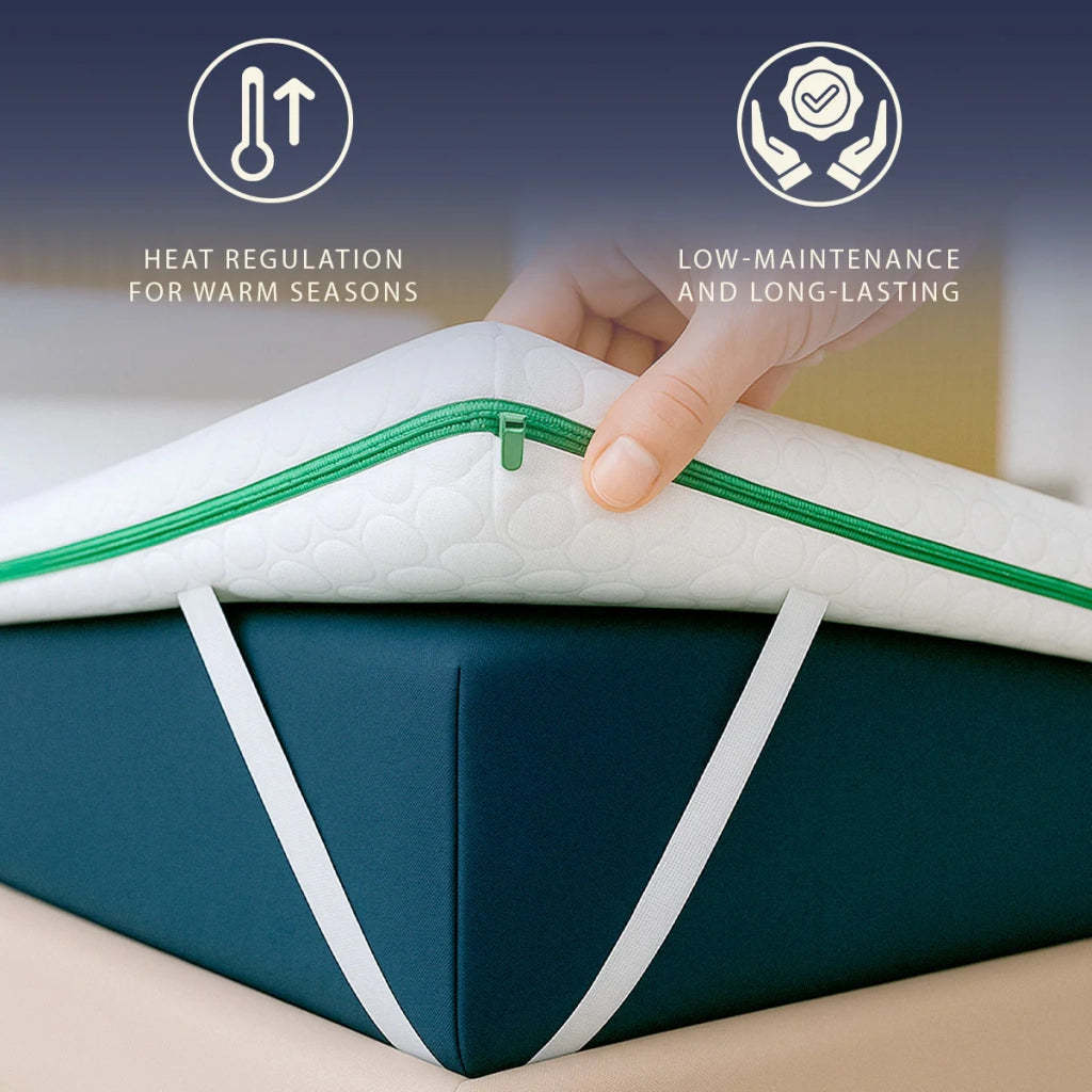Topper 120x190 in Memory Foam Breeze a 9 Zone | Altezza 5 cm | Tessuto Polar Anallergico e Rinfrescante | Made in Italy