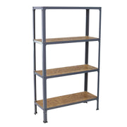 Scaffale in metallo Simon Rack senza viti colore grigio/osb 4 ripiani 1600x800x300 mm Made in Spain